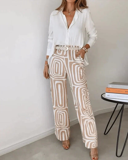 Women's two-piece lounge set in khaki