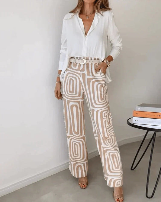 Women's two-piece lounge set in khaki