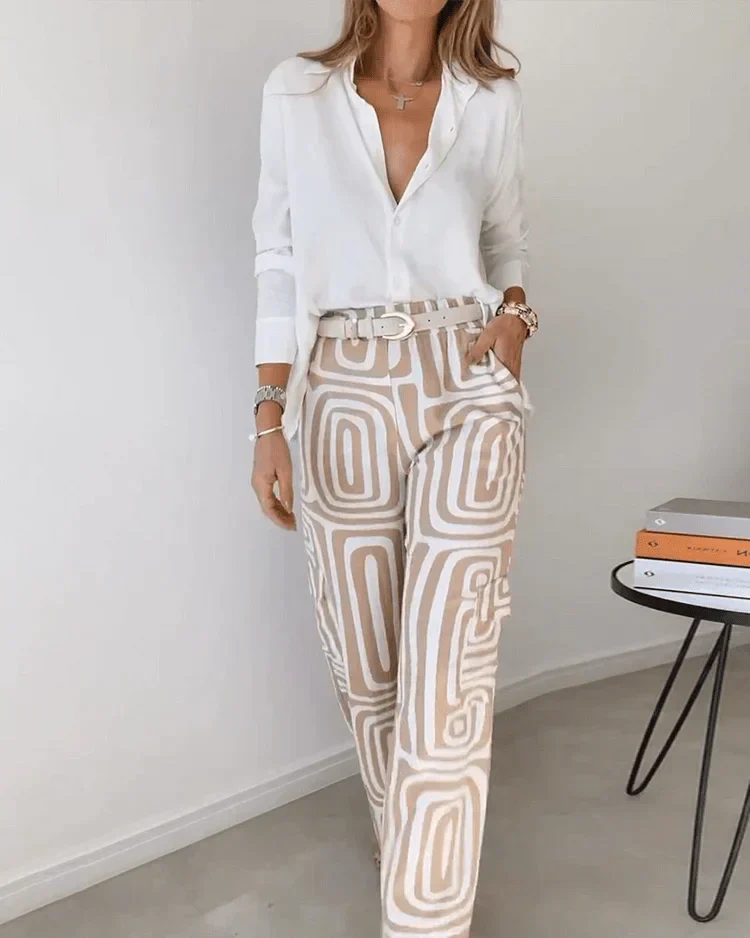 Women's two-piece lounge set in khaki