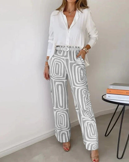 Women's two-piece lounge set in gray