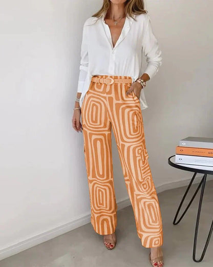 Women's two-piece lounge set in orange