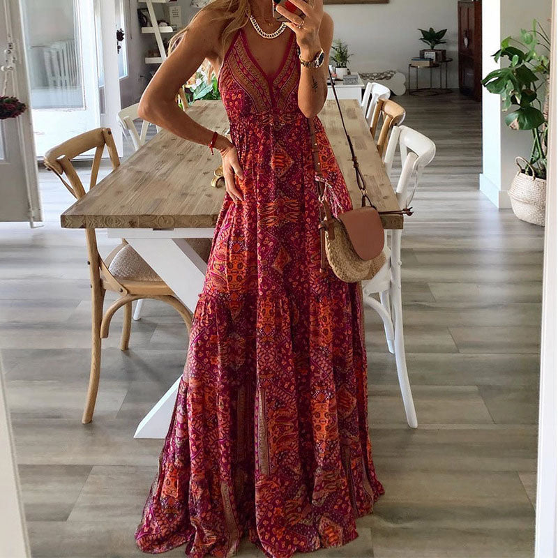Sienna | Floral Maxi Dress V Neck Boho Style 1