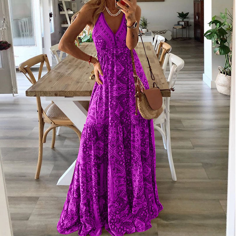 Sienna | Floral Maxi Dress V Neck Boho Style 2