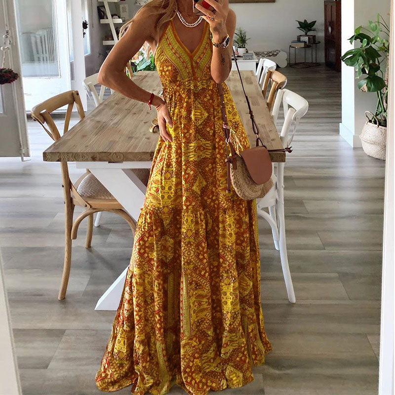 Sienna | Floral Maxi Dress V Neck Boho Style 3