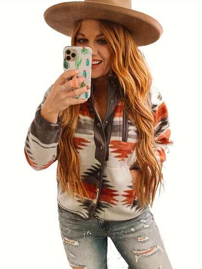 Women's Snap-Front Jacket, Patterned Fall Outerwear