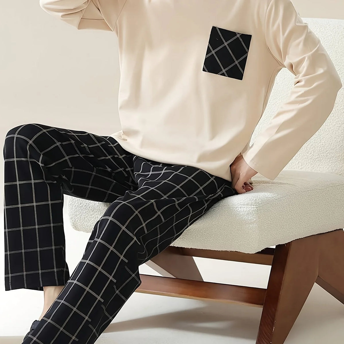 Men's Lounge Set, Relaxed Two-Piece Cold-Weather Outfit