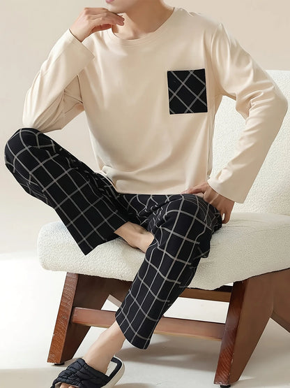 Men's Lounge Set, Relaxed Two-Piece Cold-Weather Outfit