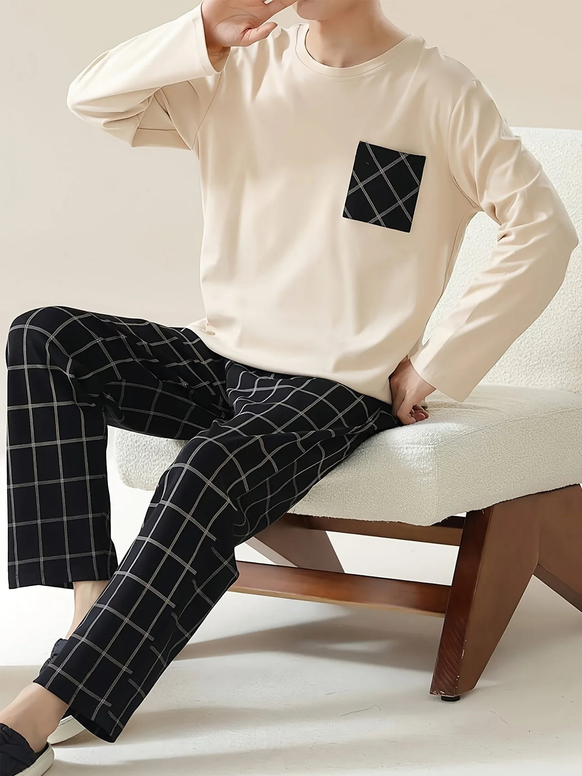 Men's Lounge Set, Relaxed Two-Piece Cold-Weather Outfit