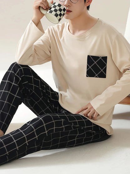 Men's Lounge Set, Relaxed Two-Piece Cold-Weather Outfit