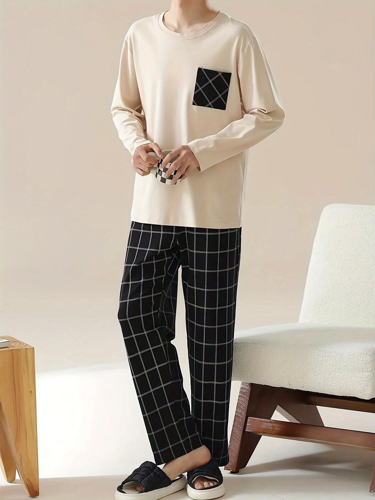 Men's Lounge Set, Relaxed Two-Piece Cold-Weather Outfit