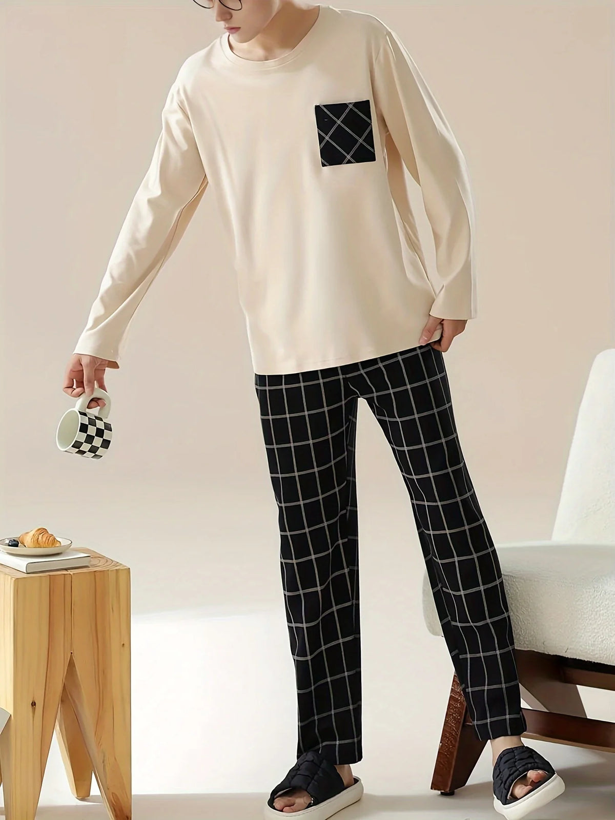 Men's Lounge Set, Relaxed Two-Piece Cold-Weather Outfit