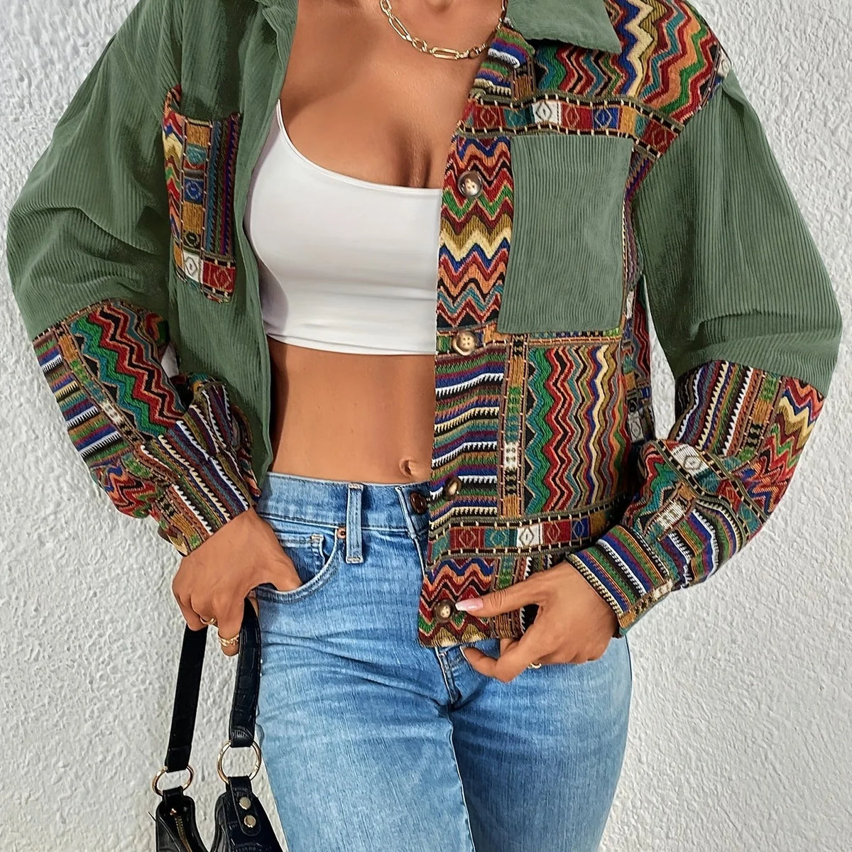 Women's Artisan Patchwork Jacket, Fall Statement Layer
