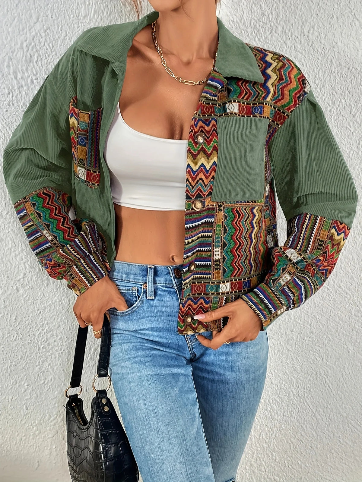 Women's Artisan Patchwork Jacket, Fall Statement Layer