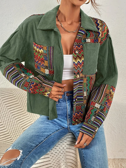 Women's Artisan Patchwork Jacket, Fall Statement Layer