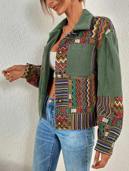 Women's Artisan Patchwork Jacket, Fall Statement Layer