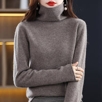 Isla | Women's Wool Blend Knit Sweater with Stacked Collar for Fall Layering