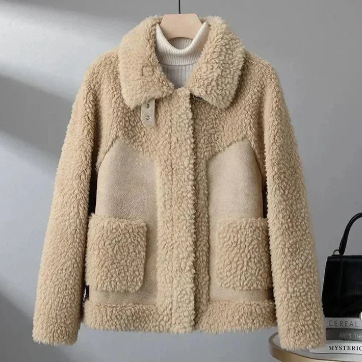 Women's Plush Shearling Fleece Jacket with Patch Pockets, photo 1
