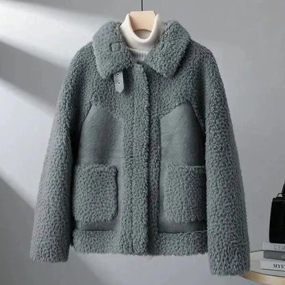 Women's Plush Shearling Fleece Jacket with Patch Pockets, photo 2