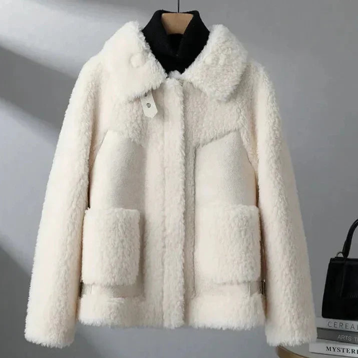 Women's Plush Shearling Fleece Jacket with Patch Pockets, photo 3