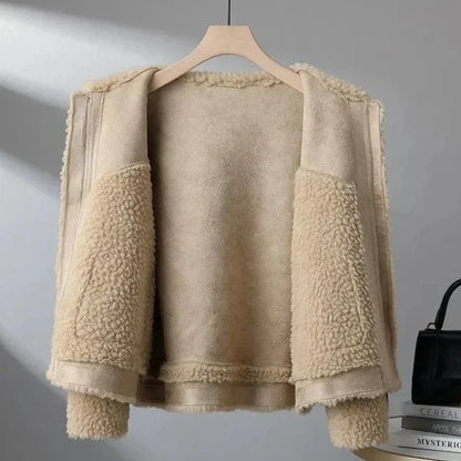Women's Plush Shearling Fleece Jacket with Patch Pockets, photo 7