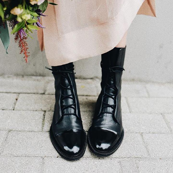 Elegant Leather Lace-Up Ankle Boots – view 4