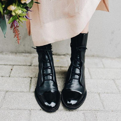 Elegant Leather Lace-Up Ankle Boots – view 4