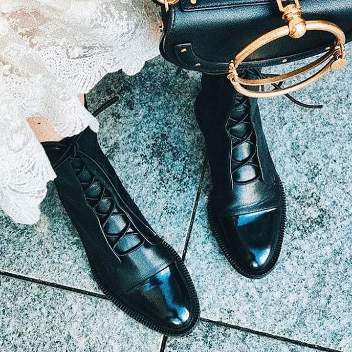 Elegant Leather Lace-Up Ankle Boots – view 7