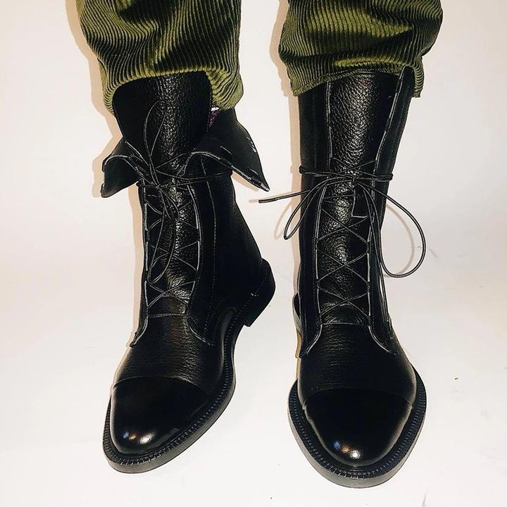 Elegant Leather Lace-Up Ankle Boots – view 8