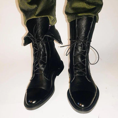 Elegant Leather Lace-Up Ankle Boots – view 8