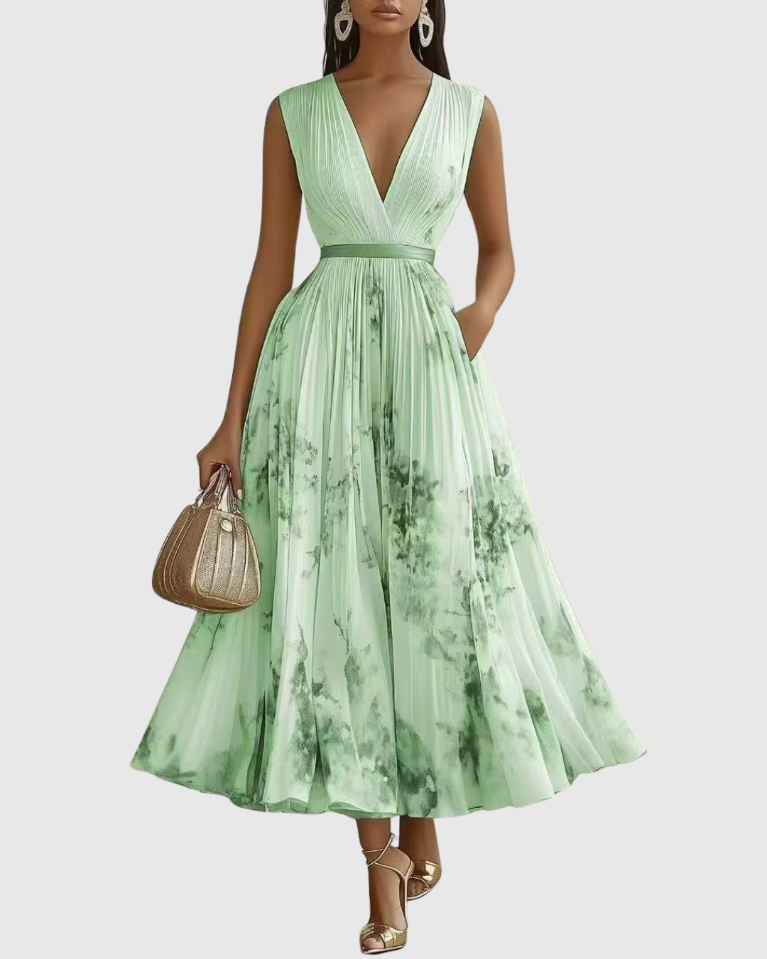 Sophia | Maxi Dress Long Sleeve Floral Pleated 9
