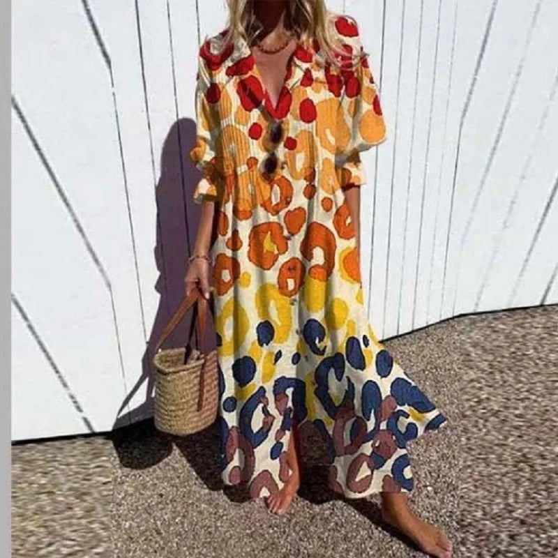 Sophie | Floral Maxi Dress Long Sleeve Boho Style 1