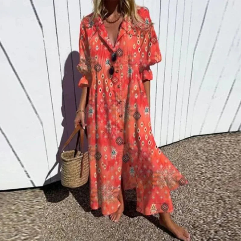 Sophie | Floral Maxi Dress Long Sleeve Boho Style 3