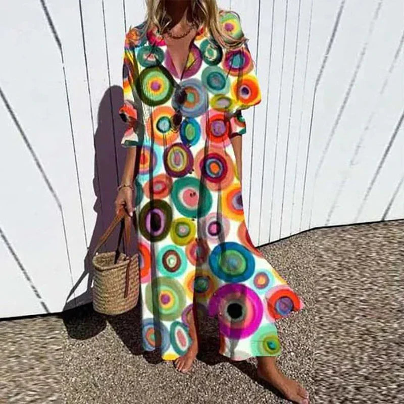 Sophie | Floral Maxi Dress Long Sleeve Boho Style 5