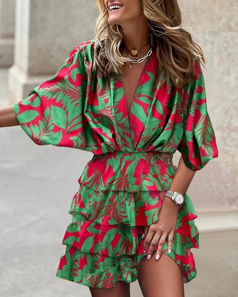 Sophie | Summer Dress Boho Printed Ruffle Mini 1