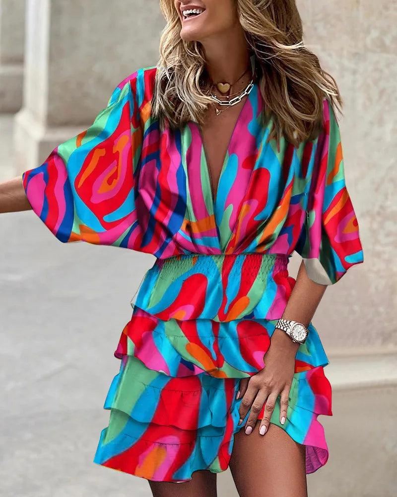 Sophie | Summer Dress Boho Printed Ruffle Mini 4