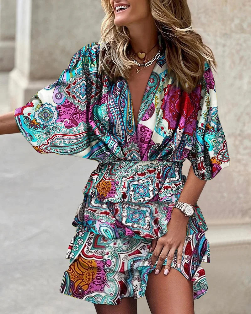 Sophie | Summer Dress Boho Printed Ruffle Mini 5