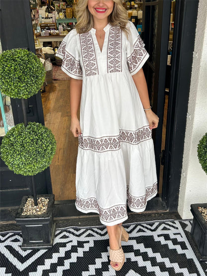 Sophie | Summer Dresses Boho V Neck Midi Fit 2