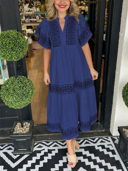 Sophie | Summer Dresses Boho V Neck Midi Fit 4