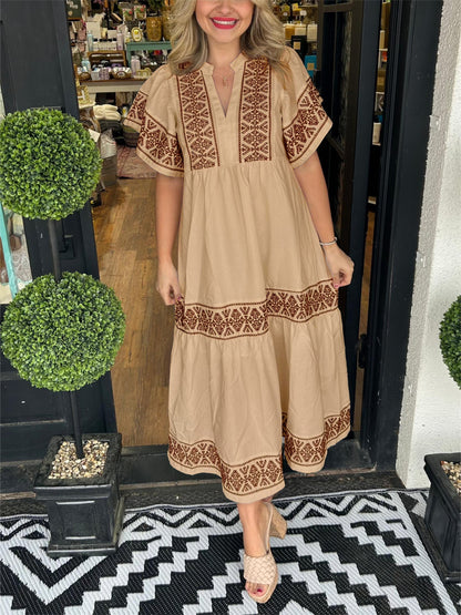 Sophie | Summer Dresses Boho V Neck Midi Fit 6