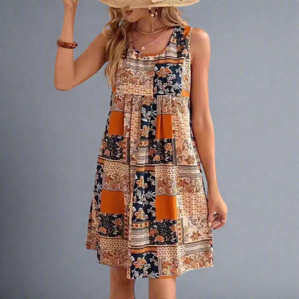 Sophie | Womens Dress Patchwork Print Sleeveless 1