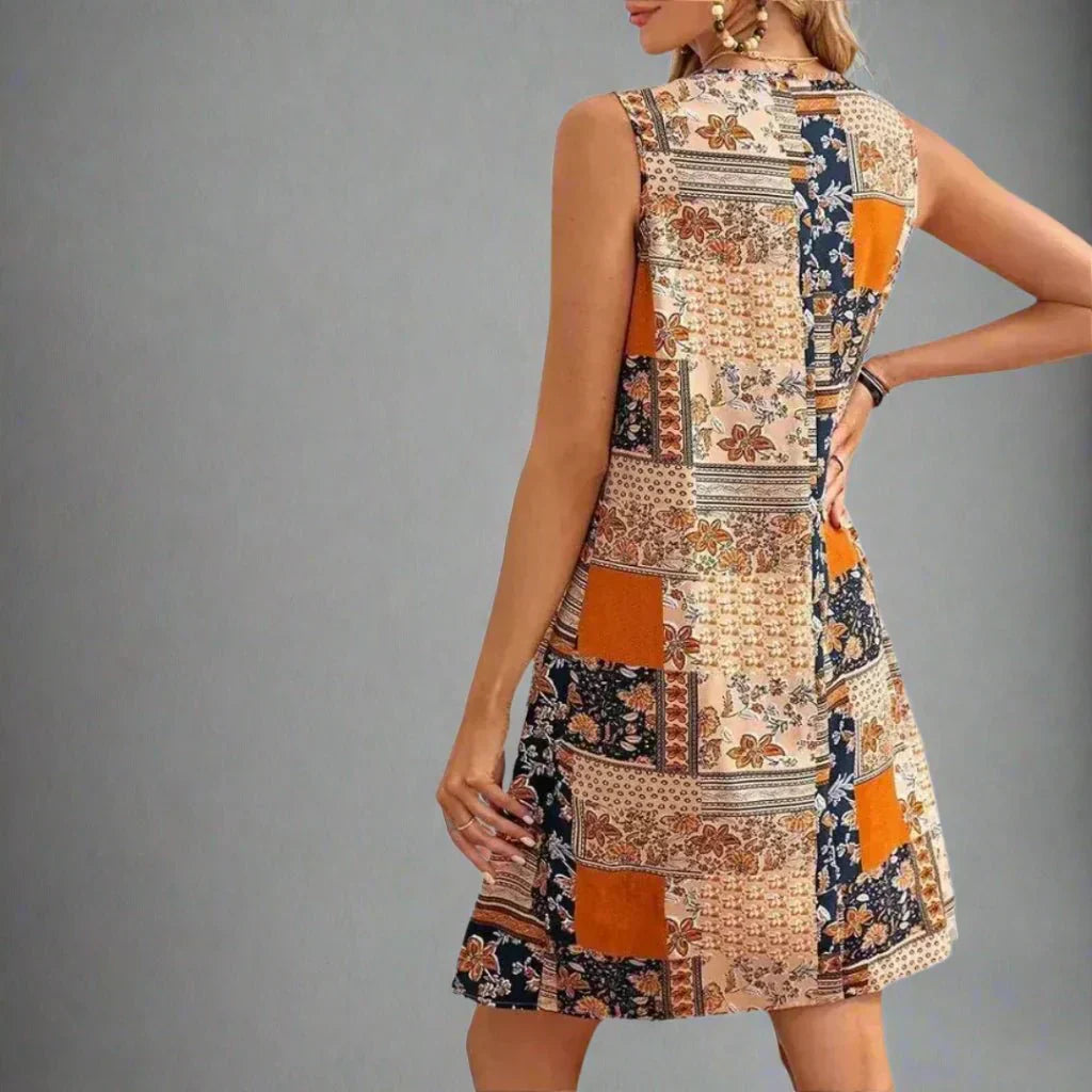 Sophie | Womens Dress Patchwork Print Sleeveless 2
