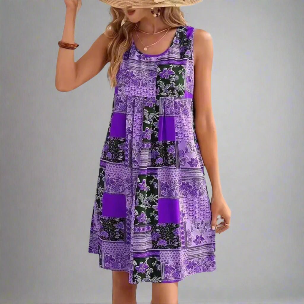 Sophie | Womens Dress Patchwork Print Sleeveless 5