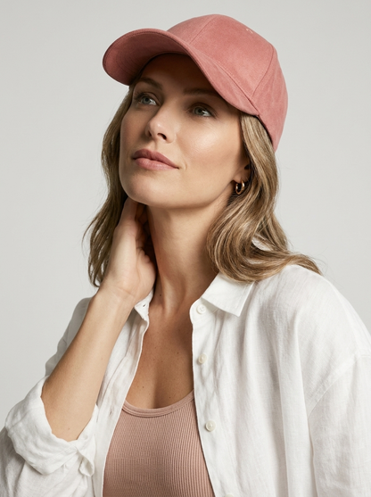 gray Genuine Leather Baseball Cap