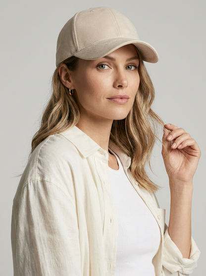 gray Genuine Leather Baseball Cap
