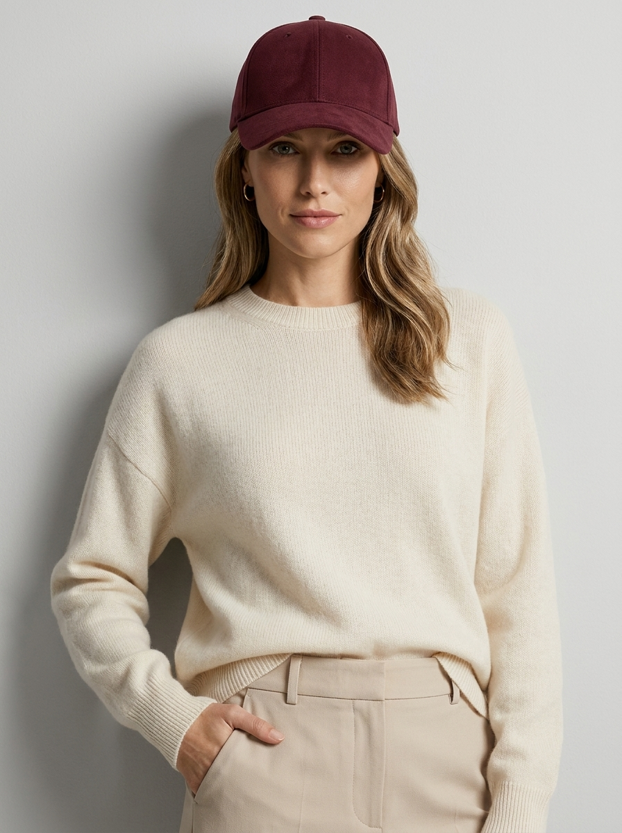 gray Genuine Leather Baseball Cap