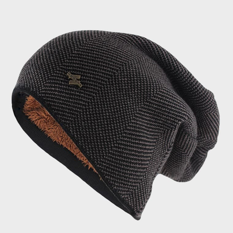 Brown Casual Slouchy Wool Cotton Beanie