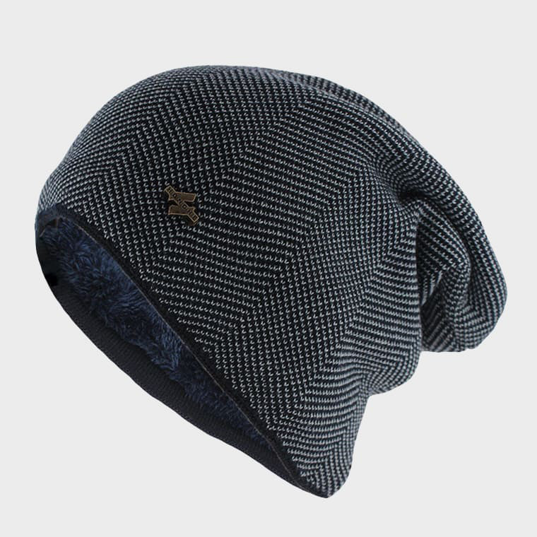 Gray Casual Slouchy Wool Cotton Beanie