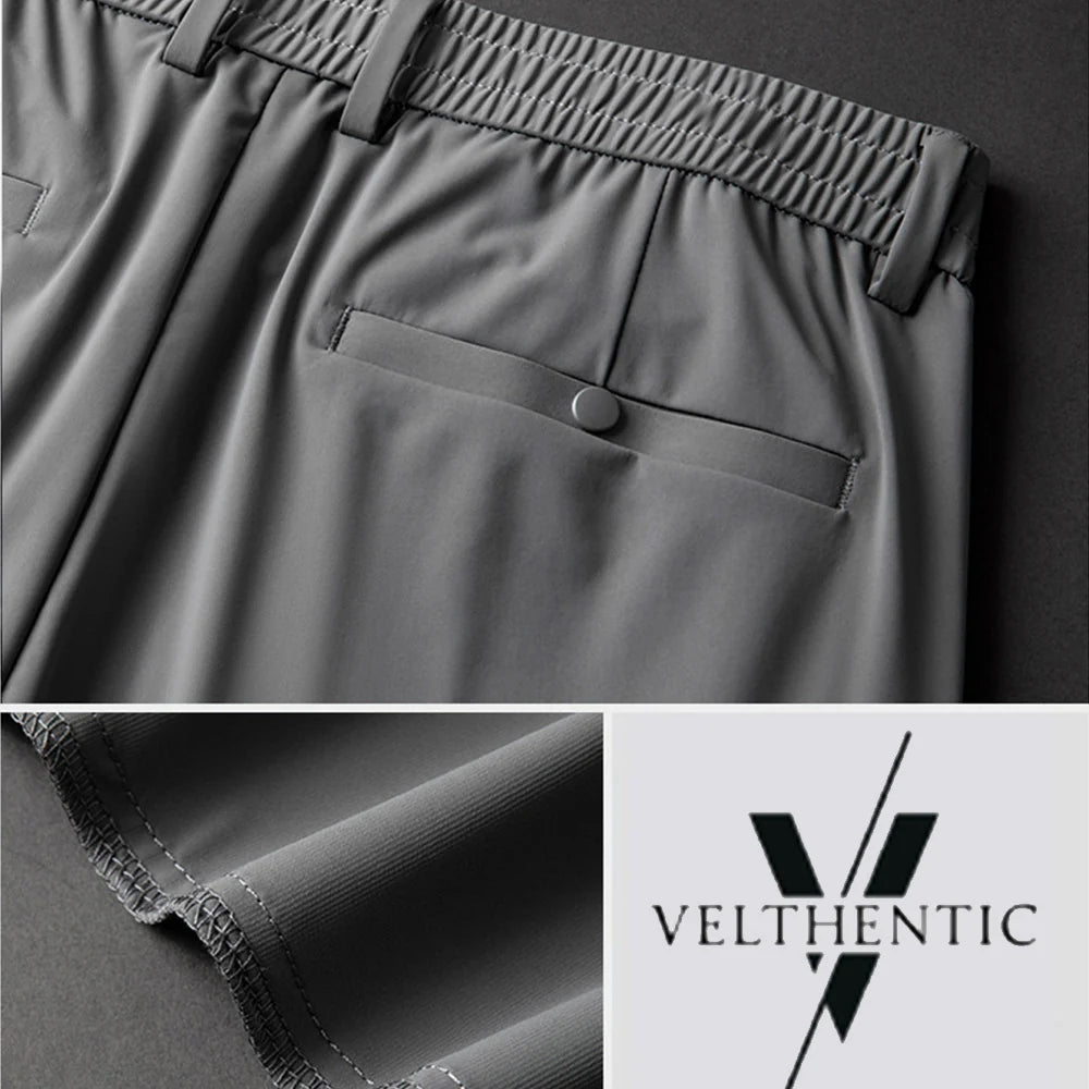 Men's stretch pants in cotton silk blend