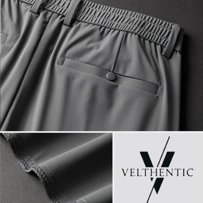 Men's stretch pants in cotton silk blend