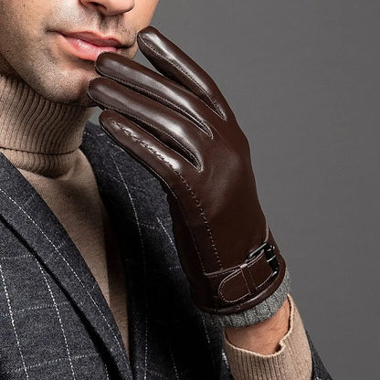 Sheepskin leather gloves with cashmere lining